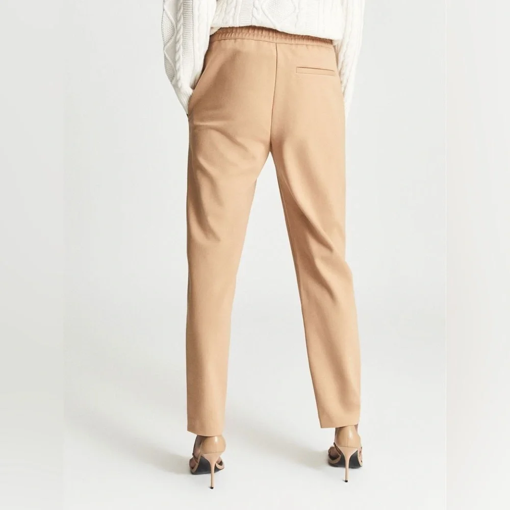 REISS Eve Pull On Jogger Pants In Camel US 10
